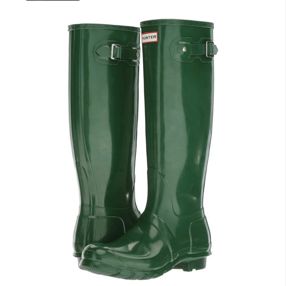Hunter tall green rain boots size 6